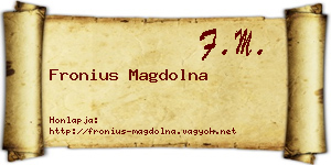 Fronius Magdolna névjegykártya