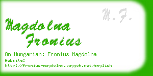 magdolna fronius business card